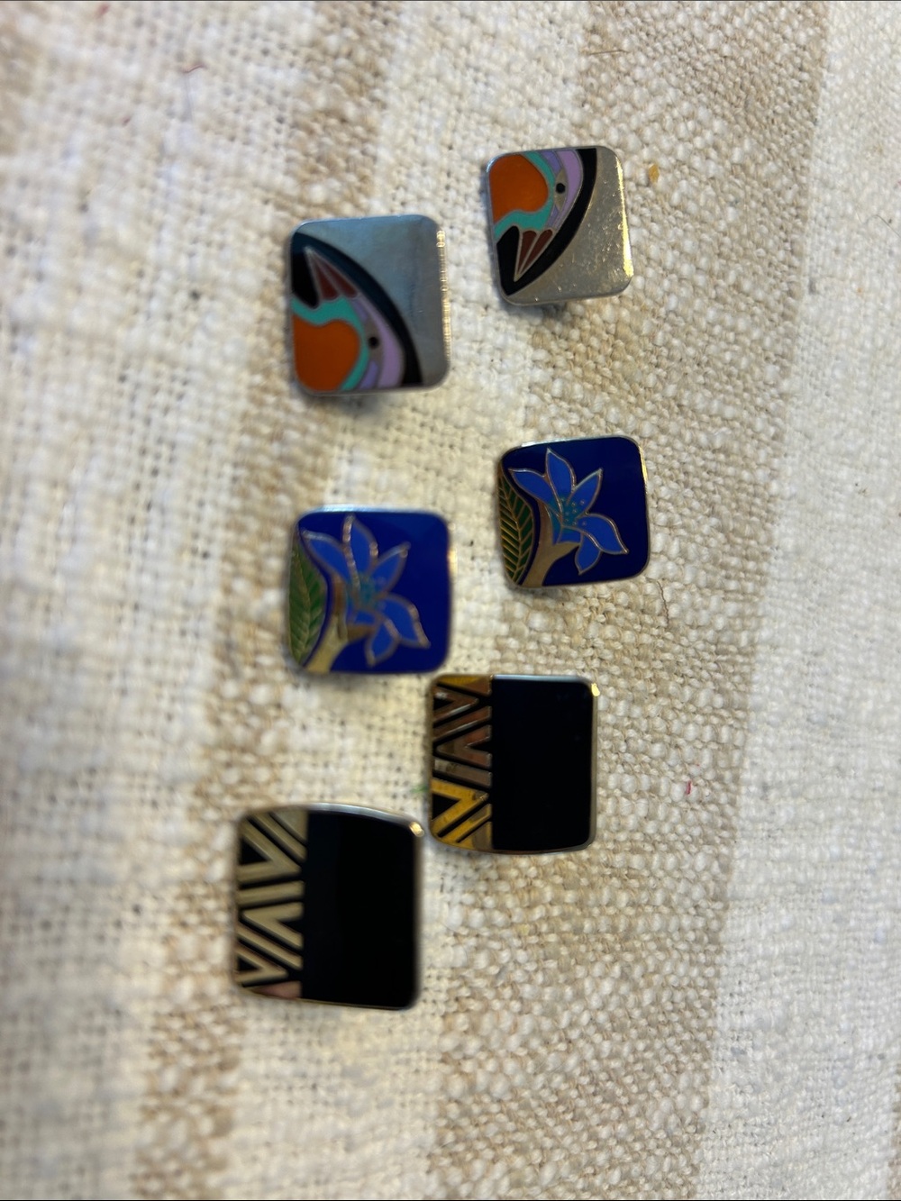 Laurel Burch lot of 3 vintage earrings